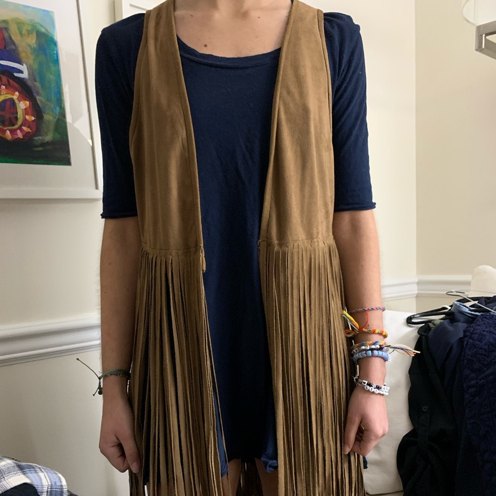 Western Brown Vest with Fringe